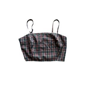 Aeropostale Womans Plaid Spaghetti Strap Cropped Top Large